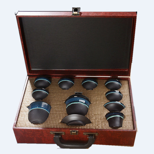 Flag Village Jumping Sword Tianmu Jun Kiln Jianzhan Tea Set Gift Box