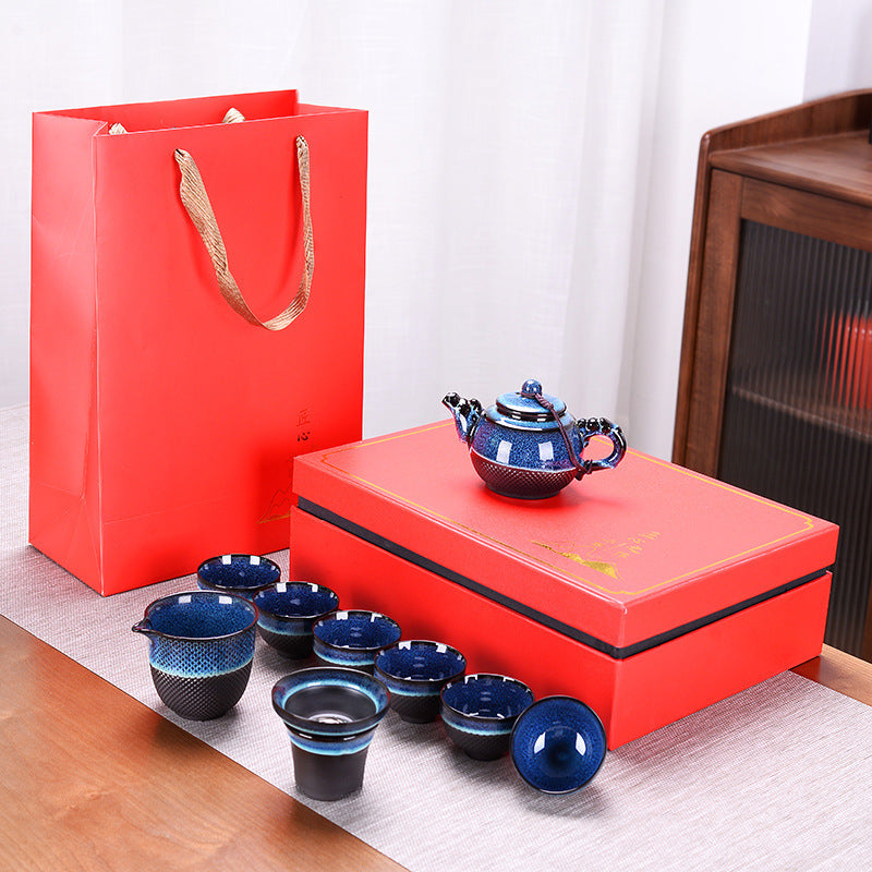 Flag Village Jumping Sword Tianmu Jun Kiln Jianzhan Tea Set Gift Box