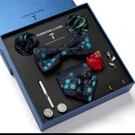 Flag Village New Men's Gift Box Tie Fashion Business Striped Necktie Square Scarf Combination Set Gift Box Gift