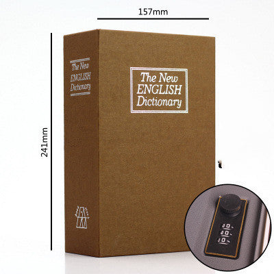 Flag Village Student Gift Dictionary Mini Safe Box Book Hidden Secret Key Lock Coin Bank Card Jewellery Private Diary Storage Password Locker
