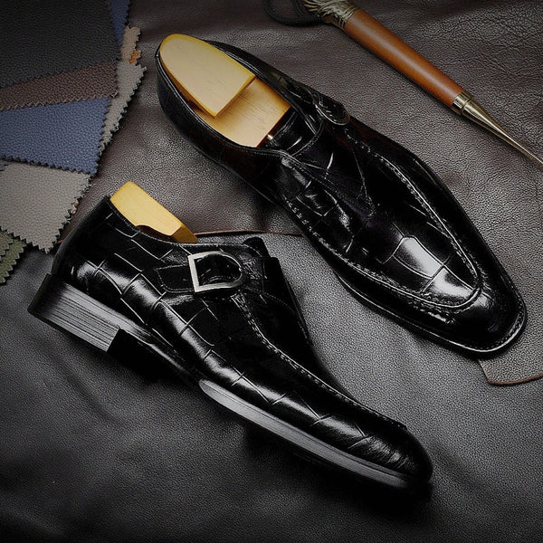 Flag Village ClassicPattern Business Flat Shoes Men Designer Formal Dress Leather Shoes Mens Loafers Valentine Gifts Shoes