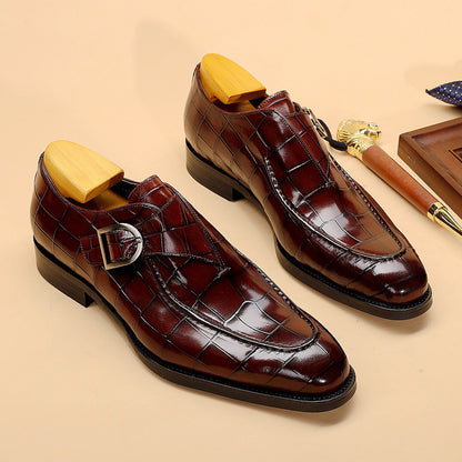 Flag Village ClassicPattern Business Flat Shoes Men Designer Formal Dress Leather Shoes Mens Loafers Valentine Gifts Shoes