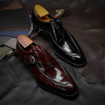 Flag Village ClassicPattern Business Flat Shoes Men Designer Formal Dress Leather Shoes Mens Loafers Valentine Gifts Shoes