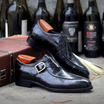Flag Village ClassicPattern Business Flat Shoes Men Designer Formal Dress Leather Shoes Mens Loafers Valentine Gifts Shoes