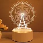 Flag Village 3D Lamp Acrylic USB LED Night Lights Neon Sign Lamp Xmas Home Decorations For Room Decor Valentines Day Gifts