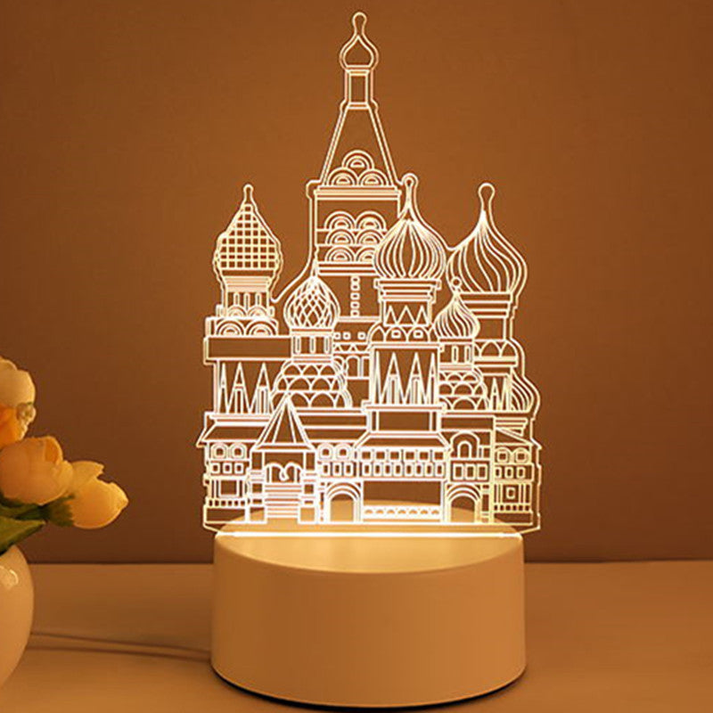 Flag Village 3D Lamp Acrylic USB LED Night Lights Neon Sign Lamp Xmas Home Decorations For Room Decor Valentines Day Gifts