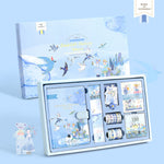 Flag Village Fairy Tale Notebook With Stickers Tape Hand Book Set Gift Box Purple