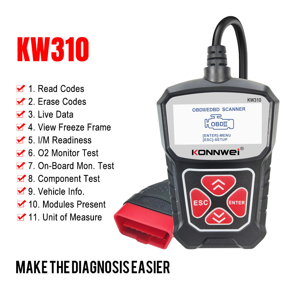 Flag Village Auto Tools KW310 Car Diagnostic Scanner Scanner Barcode Reader Tool