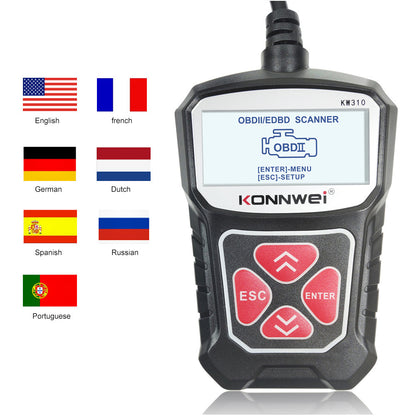 Flag Village Auto Tools KW310 Car Diagnostic Scanner Scanner Barcode Reader Tool