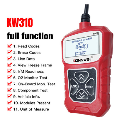 Flag Village Auto Tools KW310 Car Diagnostic Scanner Scanner Barcode Reader Tool