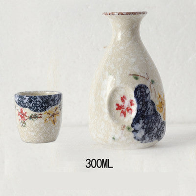 Flag Village Japanese Retro Sake Wine Warmer Gift Box Set Hot Wine Shochu Pot Ceramic Wine Cup White Wine Household Wine Glass