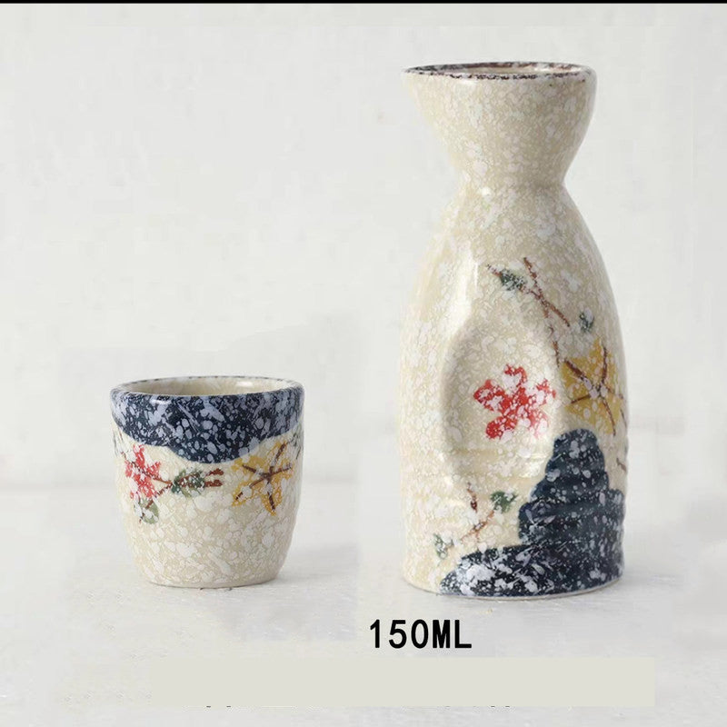 Flag Village Japanese Retro Sake Wine Warmer Gift Box Set Hot Wine Shochu Pot Ceramic Wine Cup White Wine Household Wine Glass