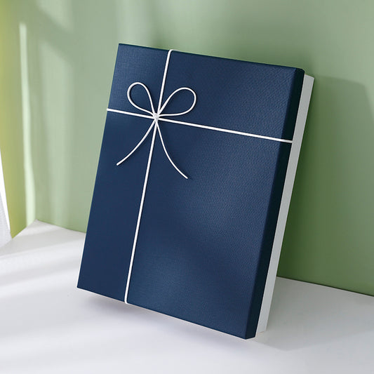 Flag Village Large Gift Box, Empty Box, Simple Blue Packaging Box, Exquisite Birthday Gift Box, Rectangular Gift Box, Custom