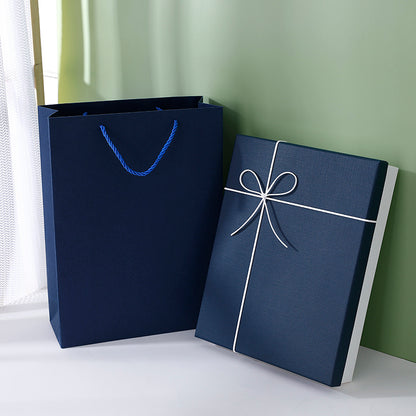Flag Village Large Gift Box, Empty Box, Simple Blue Packaging Box, Exquisite Birthday Gift Box, Rectangular Gift Box, Custom