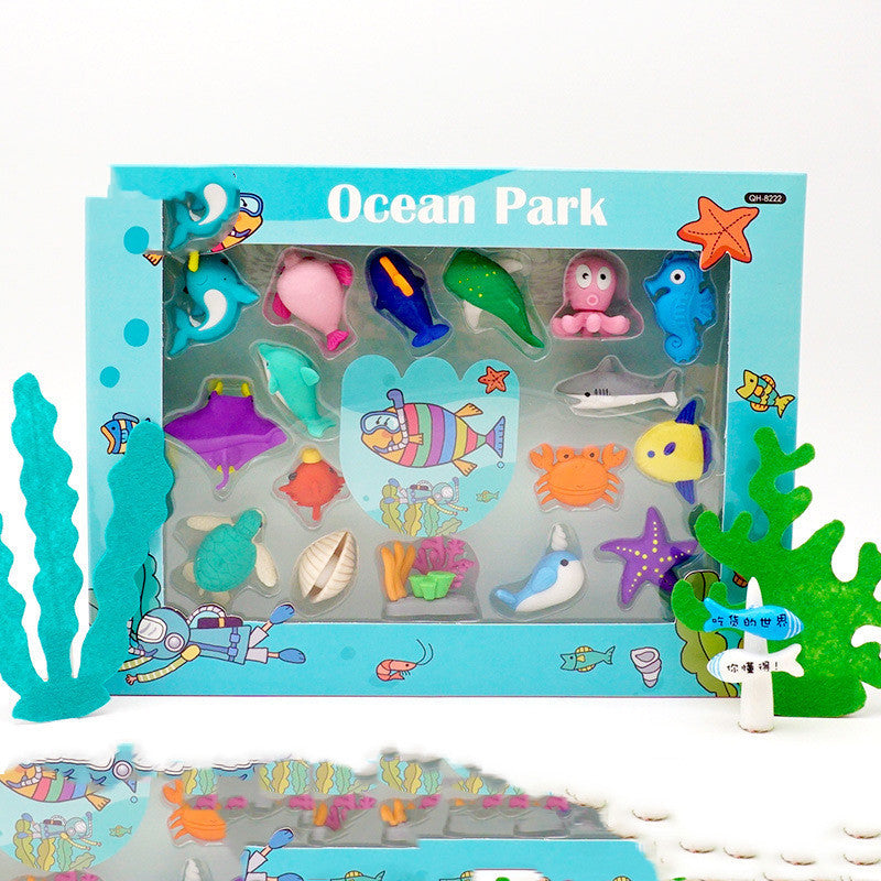 Flag Village Qihao 8220 Eraser Combination Set Gift Box Of Graduation Stationery Prizes For Kindergarten And Elementary School Students