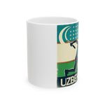 Flag Village Uzbekistan Sporting Flag Ceramic Coffee Mug 11oz UZB0007