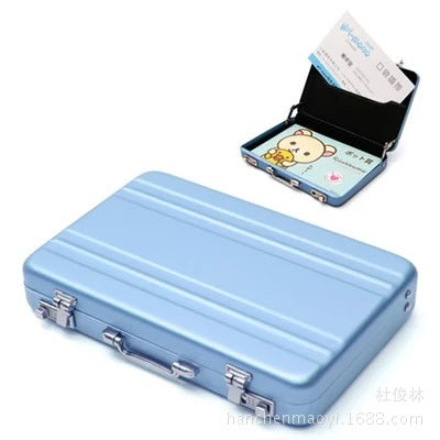 Flag Village Creative password safe shape aluminum business card holder mini suitcase business card holder white collar office company gifts
