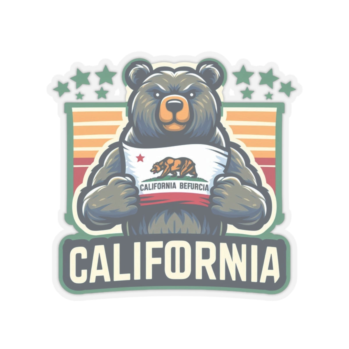 Flag Village USA California State Flag Stickers 2", 3", 4", 6" CA03