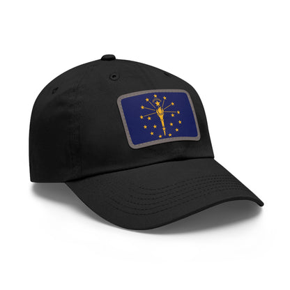 Flag Village USA Indiana State Flag Hat Cap with Leather Patch