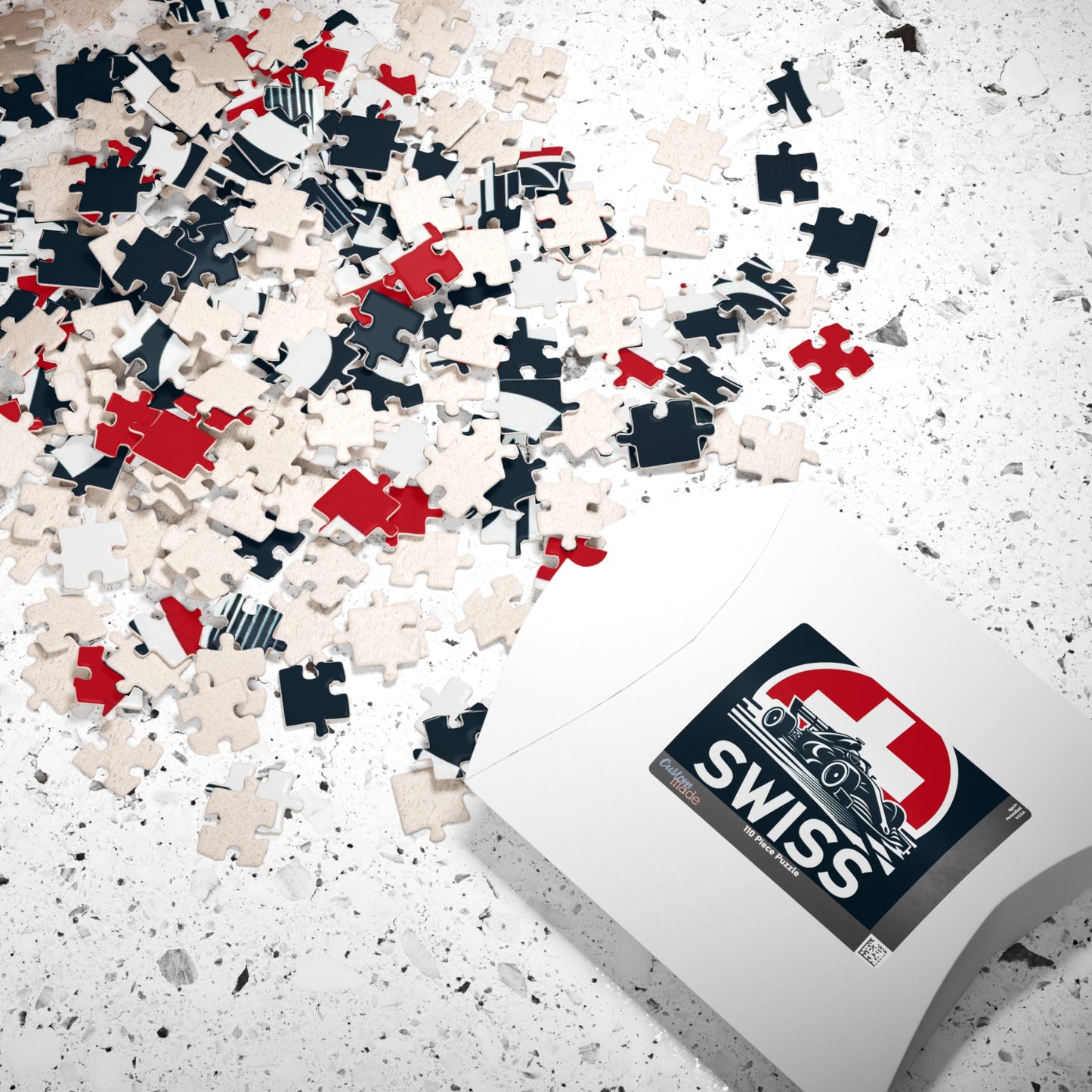 Flag Village Switzerland Racing Car Sporting Flag Puzzle (110, 252, 520, 1014-piece) CHE0012