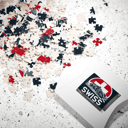 Flag Village Switzerland Racing Car Sporting Flag Puzzle (110, 252, 520, 1014-piece) CHE0012