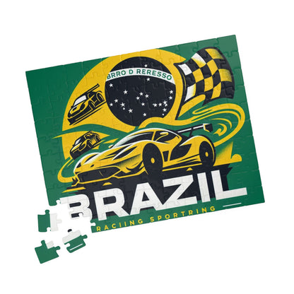 Flag Village BRAZIL Racing Car Sporting Flag Puzzle (110, 252, 520, 1014-piece) BRA0019