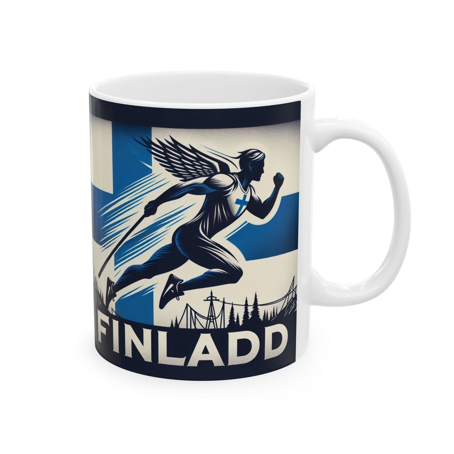 Flag Village Finland Sporting Flag Ceramic Coffee Mug 11oz FV-MG0017