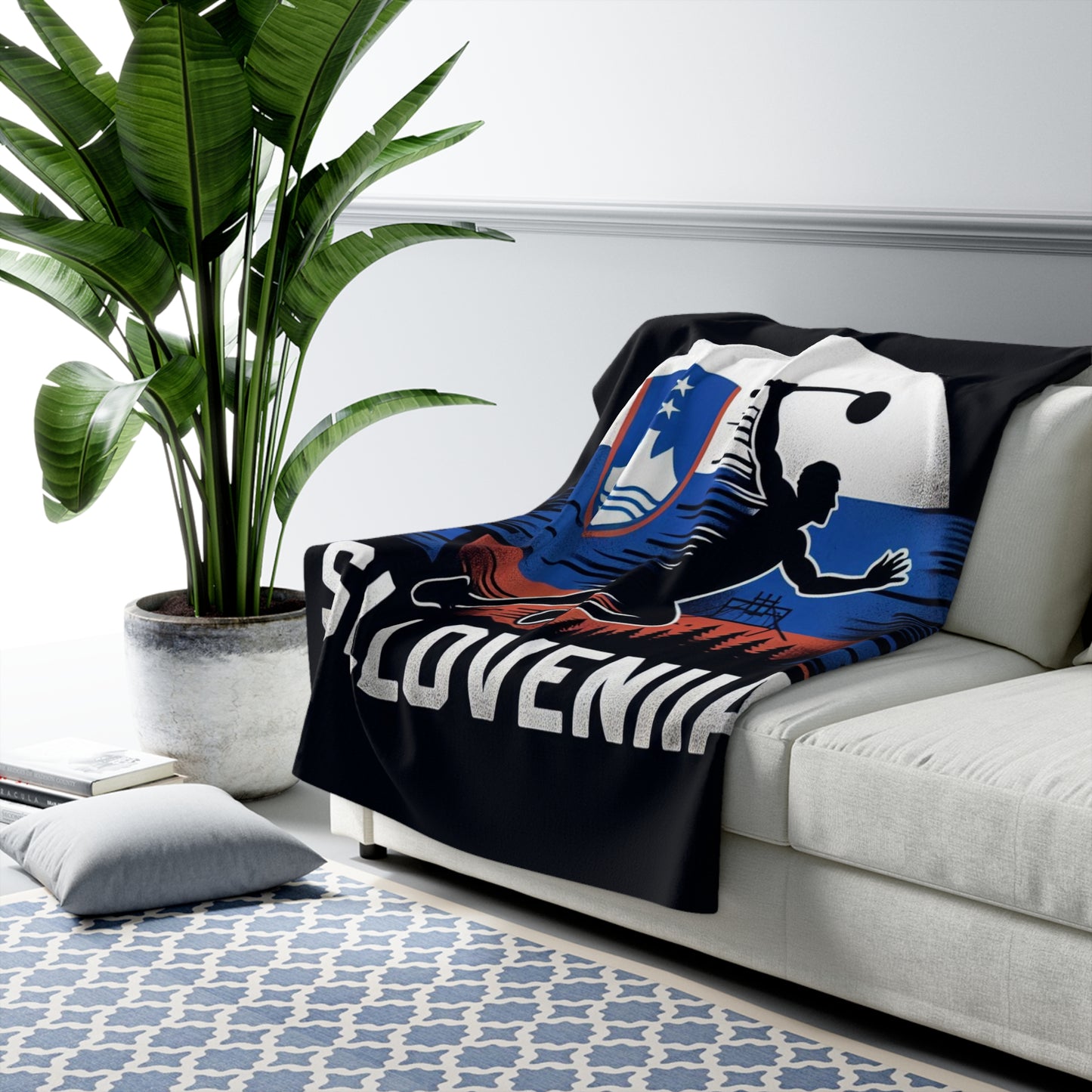 Flag Village Slovenia Sporting Flag Sherpa Fleece Blanket SVN0002