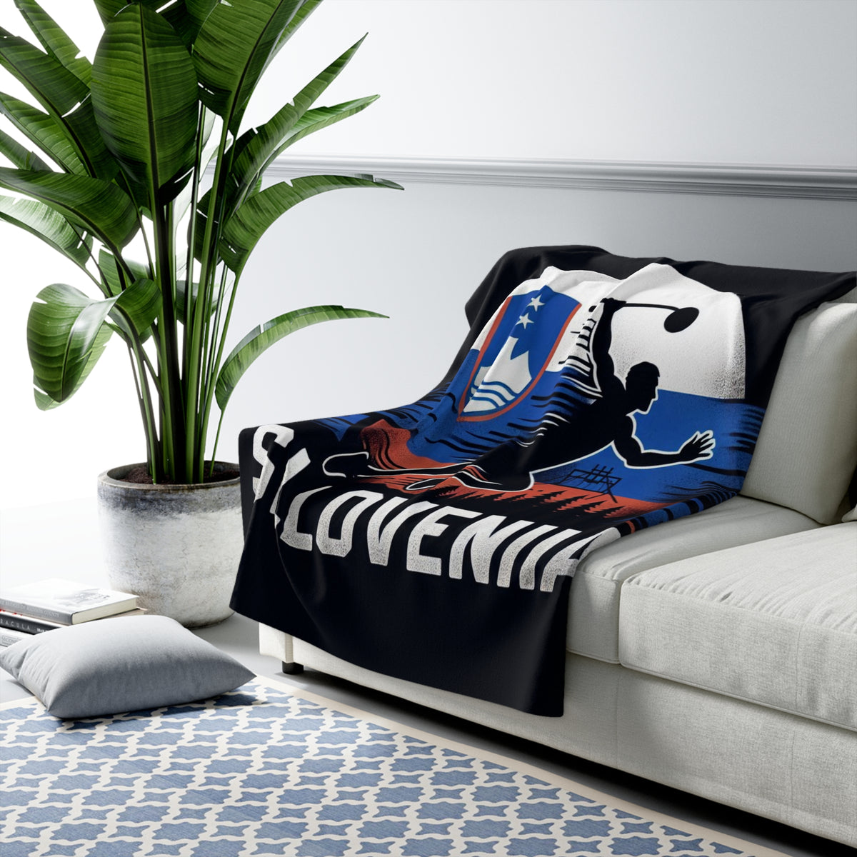 Flag Village Slovenia Sporting Flag Sherpa Fleece Blanket SVN0002