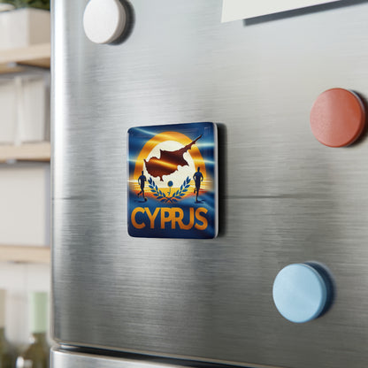 Flag Village Cyprus Flag Sporting Porcelain Magnet, Square CYP0005