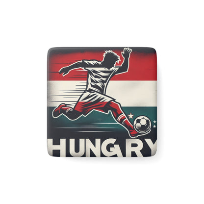 Flag Village Hungary Flag Sporting Porcelain Magnet, Square HUN0005