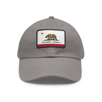 Flag Village USA California State Flag Hat Cap with Leather Patch