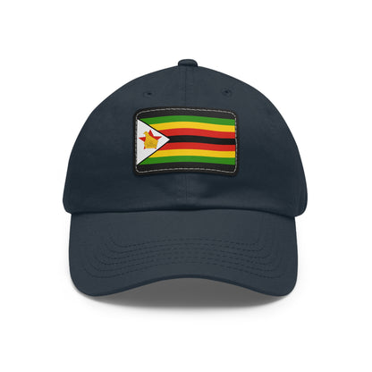 Flag Village Zimbabwe Flag Hat Cap with Leather Patch
