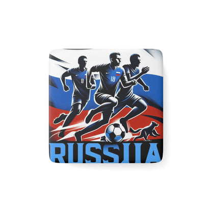 Flag Village Russia Flag Sporting Porcelain Magnet, Square RUS0005