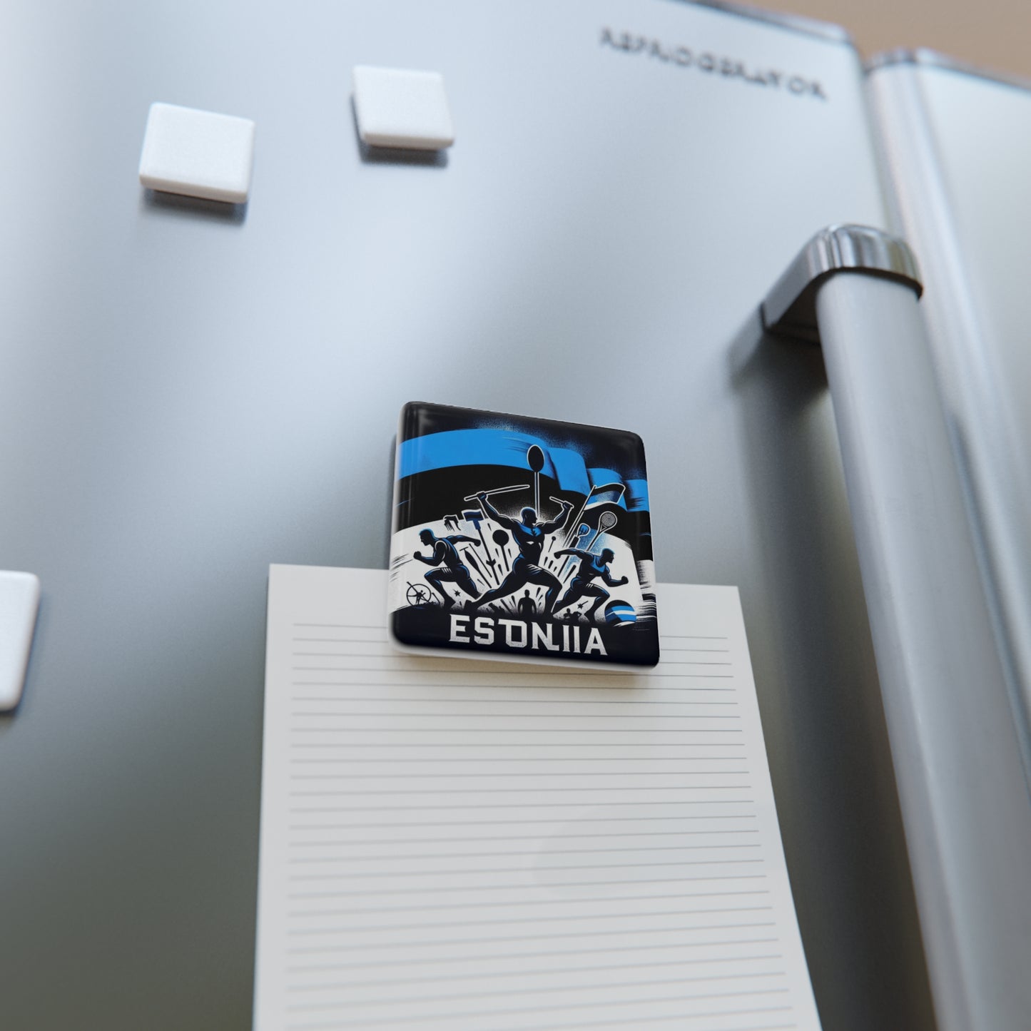 Flag Village Estonia Flag Sporting Porcelain Magnet, Square EST0003