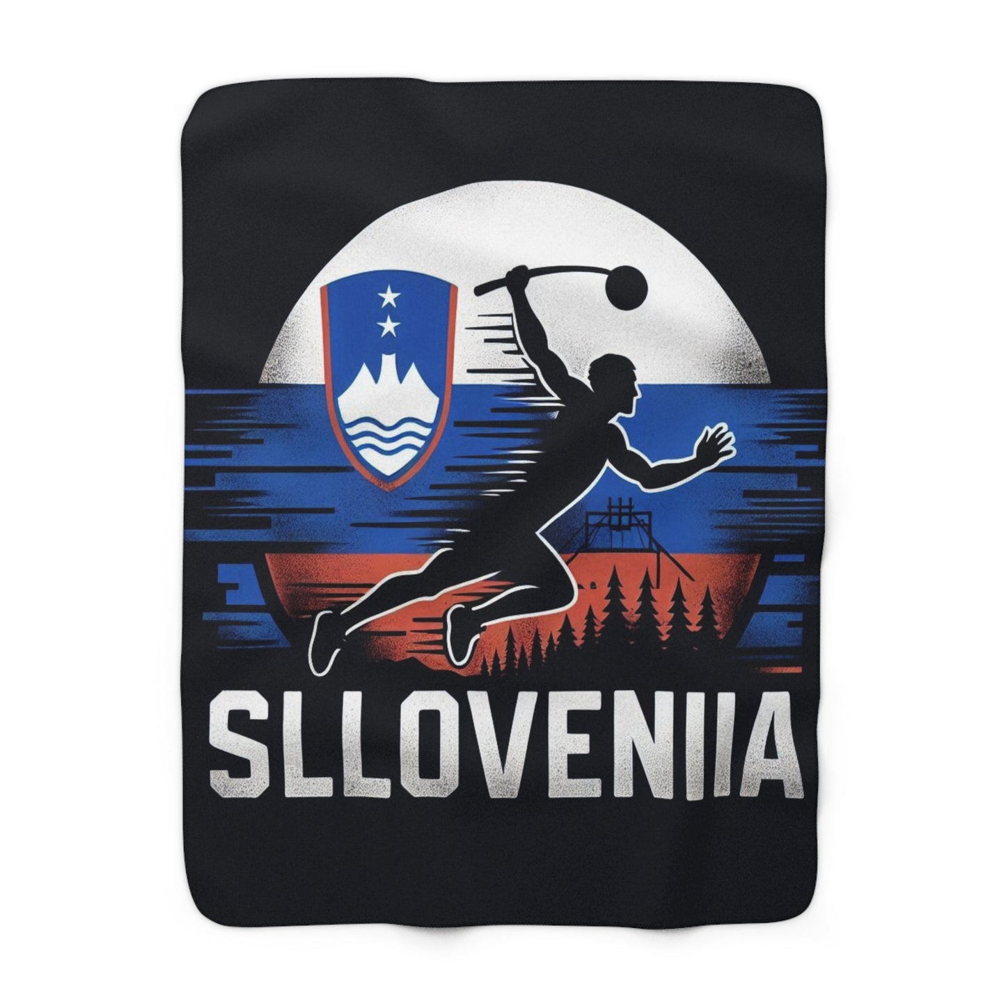 Flag Village Slovenia Sporting Flag Sherpa Fleece Blanket SVN0002