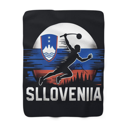 Flag Village Slovenia Sporting Flag Sherpa Fleece Blanket SVN0002