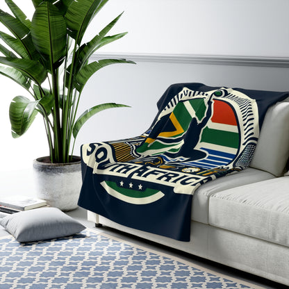 Flag Village South Africa Sporting Flag Sherpa Fleece Blanket ZAF0001