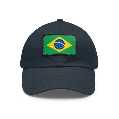 Flag Village Brazil Flag Hat Cap with Leather Patch