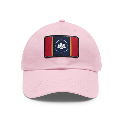 Flag Village USA Mississippi State Flag Hat Cap with Leather Patch