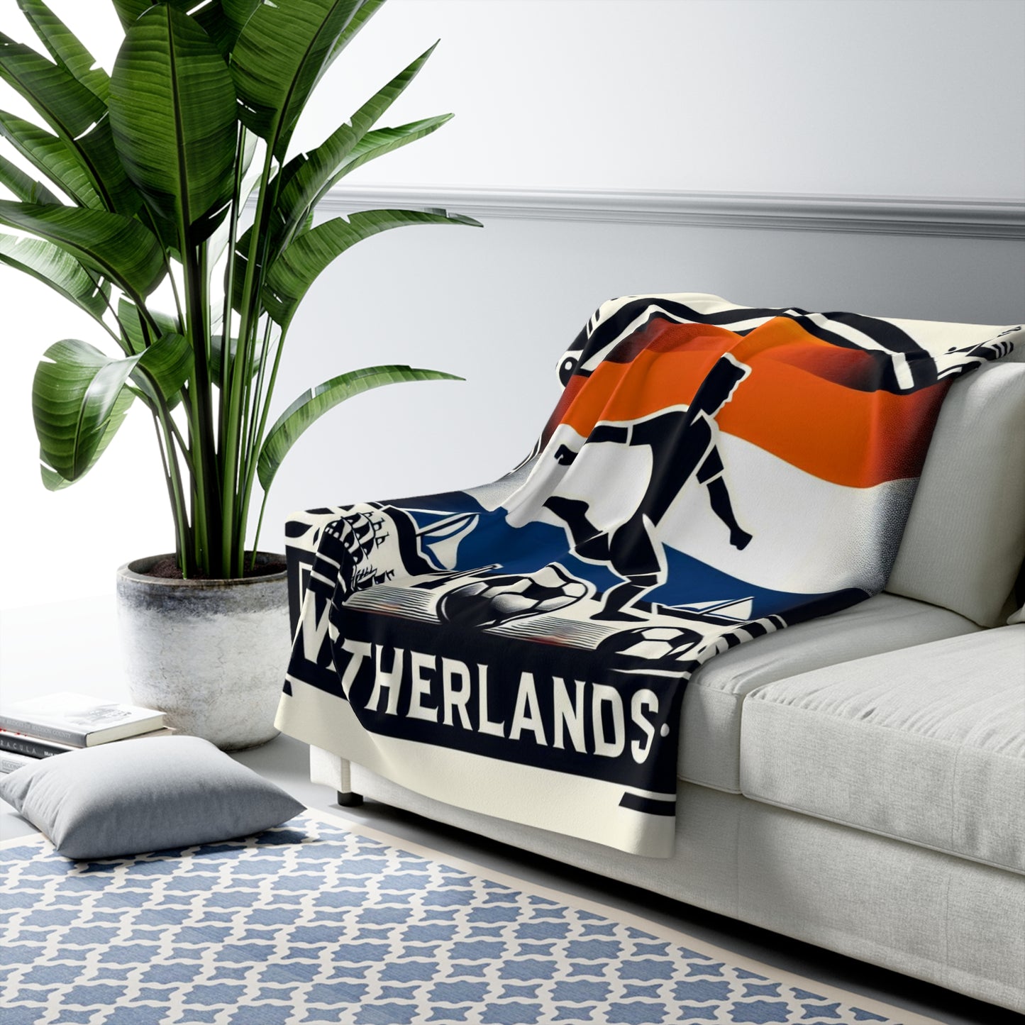 Flag Village Netherlands Sporting Flag Sherpa Fleece Blanket NLD0009