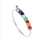 Flag Village Boho charm silver bracelets natural stones beads bracelet 7 chakra healing balance bracelets bracelets jewelry gifts for women