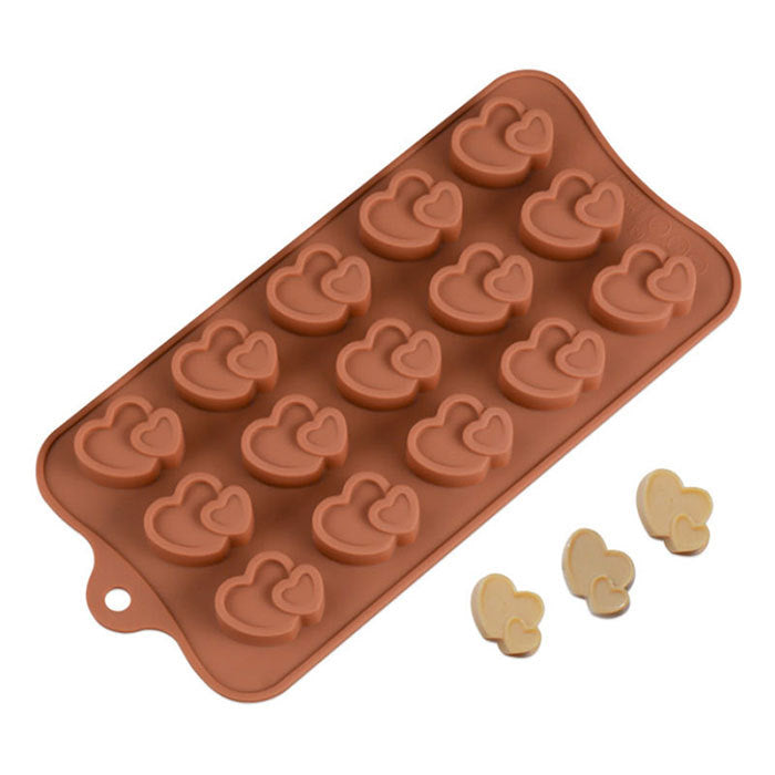Flag Village Silicone Chocolate Brown Love Heart Mold Gift Box