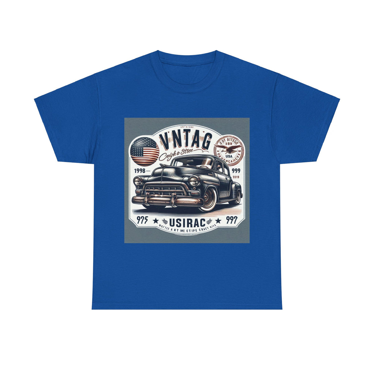 Flag Village USA Vintage Car Flag T-SHIRT Heavy Cotton Tee USA0018