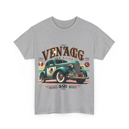 Flag Village Mexico Vintage Car Flag T-SHIRT Heavy Cotton Tee MEX0004