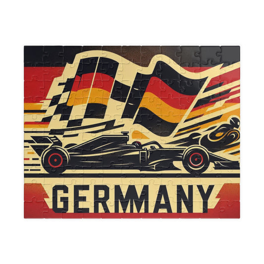 Flag Village Germany Racing Car Sporting Flag Puzzle (110, 252, 520, 1014-piece) DEU0011