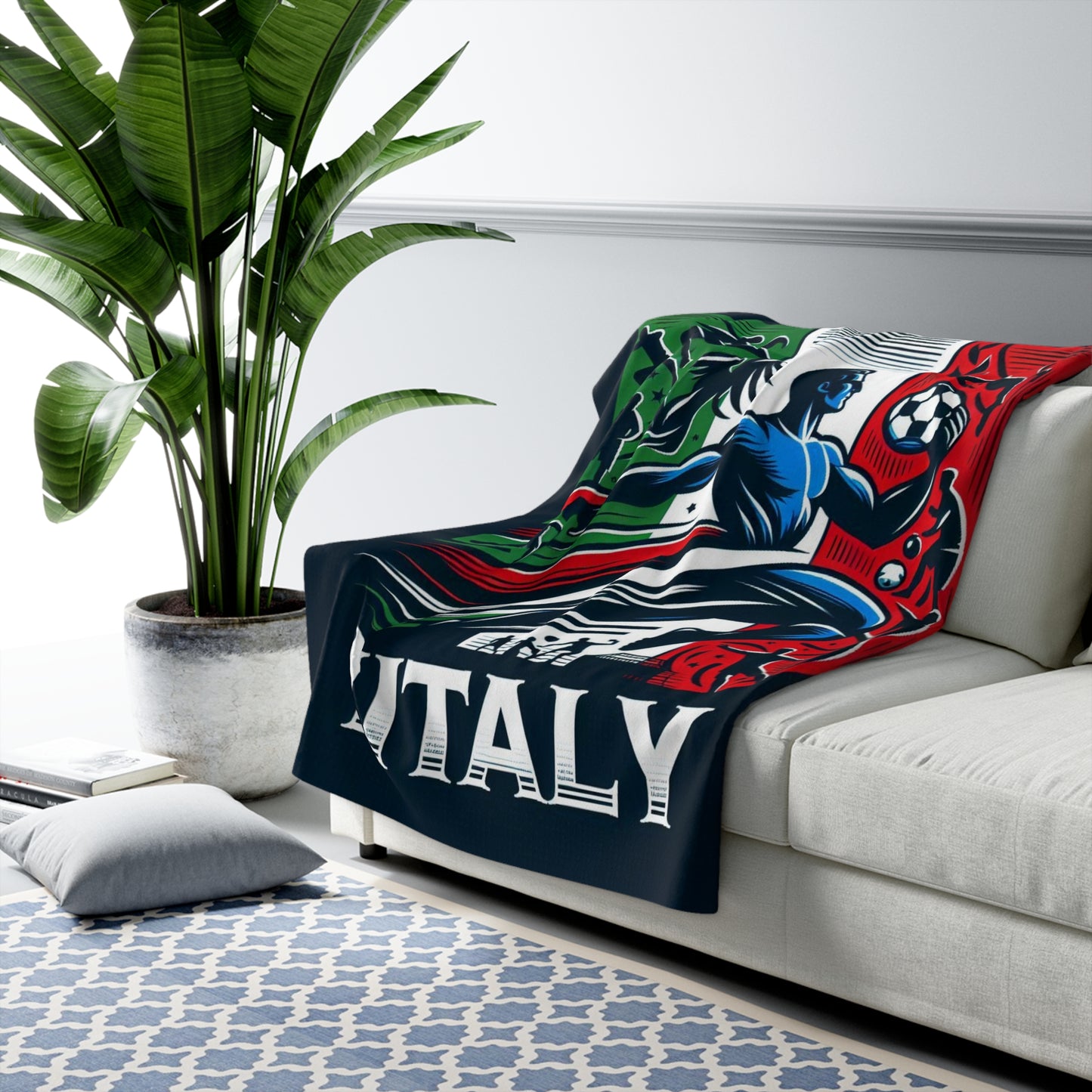 Flag Village Italy Sporting Flag Sherpa Fleece Blanket ITA0010