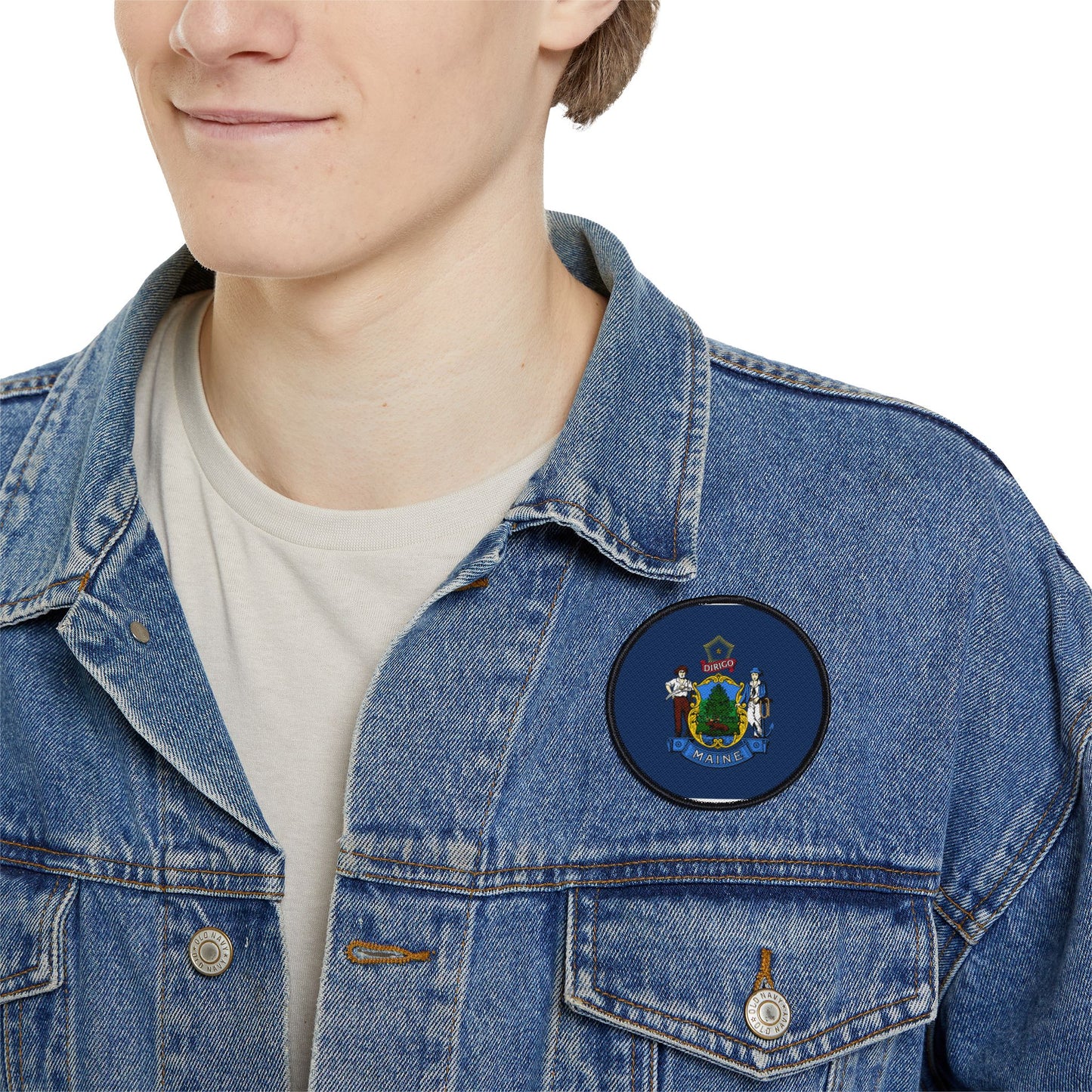 Flag Village Maine State Flag Embroidery Iron-On Patches