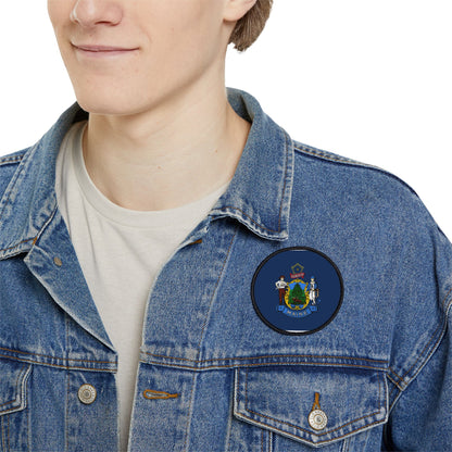 Flag Village Maine State Flag Embroidery Iron-On Patches
