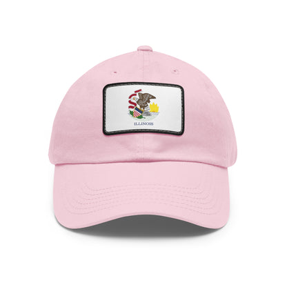 Flag Village USA Illinois State Flag Hat Cap with Leather Patch